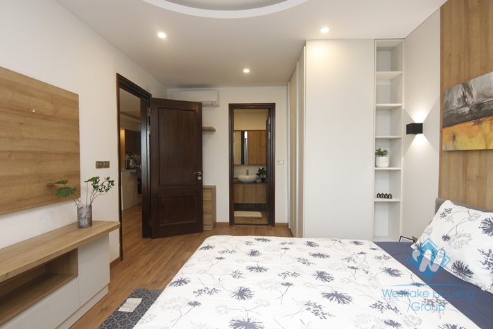 Lake view two bedrooms apartment for rent near Lotte tower, Ba Dinh district, Ha Noi